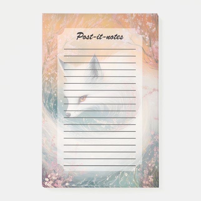 Mystic Bloom Spring Fox Watercolor Post-it Notes (Front)