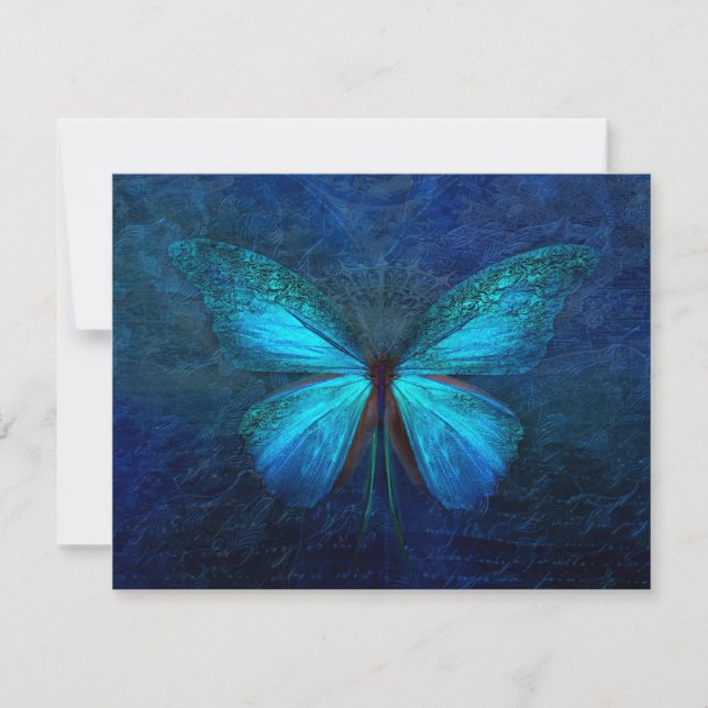 Mystic Blue Butterfly 4.25x5.5 Custom Card (Front)
