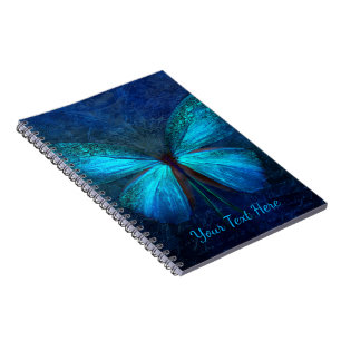 Mystic Blue Butterfly Custom Notebook