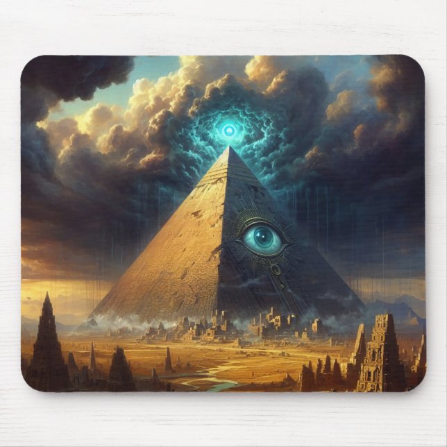 Mystic Blue Pyramid Art Mouse Pad (Front)