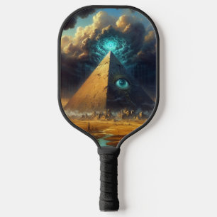 Mystic Blue Pyramid Art Pickleball Paddle