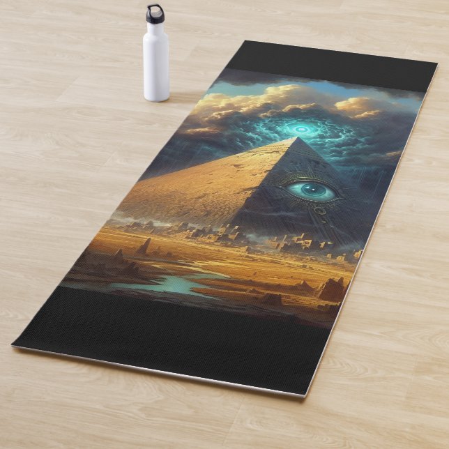 Mystic Blue Pyramid Art Yoga Mat (In Situ)