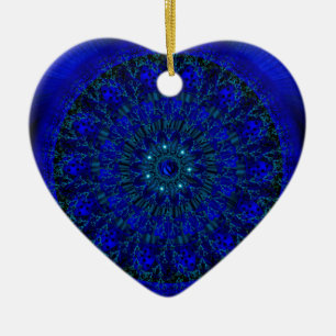 Mystic Blue Rose.jpg Ceramic Tree Decoration