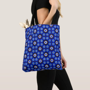 Mystic Blue Zellige Geometry Tote Bag