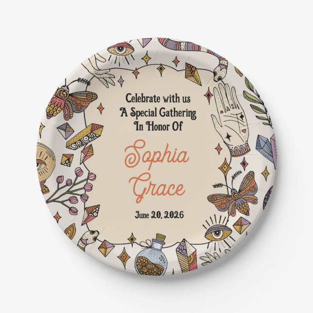Mystic Boho Celestial Paper Plate (Front)