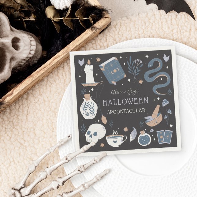 Mystic Boho Crystal Halloween Party Napkin (Creator Uploaded)