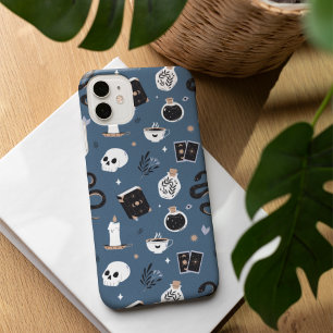 Mystic Boho Crystal Skull Snake Pattern iPhone 16 Case