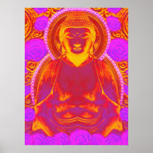 Mystic Buddha - Pink & Orange Vibrant Tones