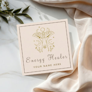 Mystic Butterfly Energy Healer Square Business Card