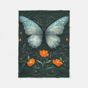 Mystic Butterfly Garden Fleece Blanket