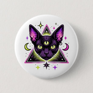 Mystic Cat 6 Cm Round Badge