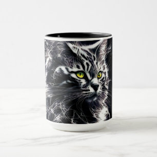 Mystic Cat: A Sip of Abstract Elegance Mug