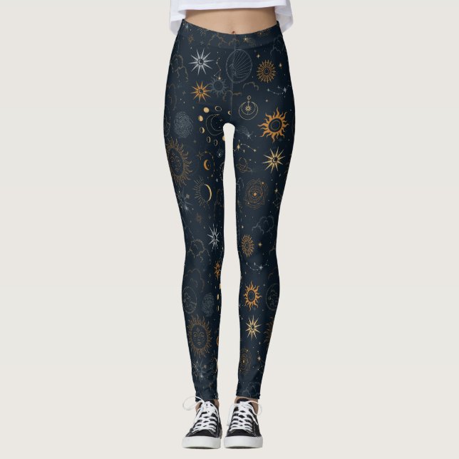 Mystic Celestial Pattern Leggings (Front)