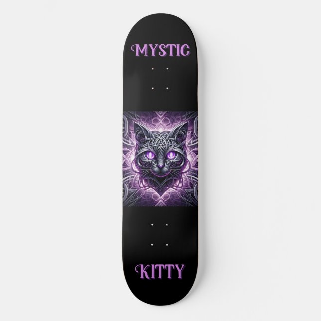 Mystic Celtic Kitty Skateboard (Front)