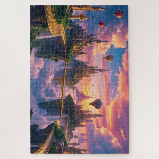 Mystic City in Clouds Jigsaw Puzzle (Vertical)