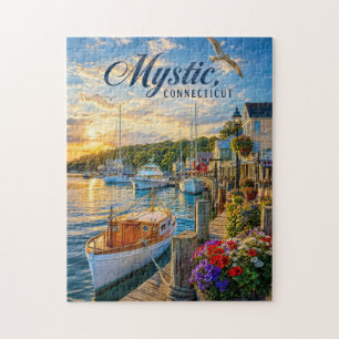 Mystic, Connecticut Harbour Sunset Jigsaw Puzzle