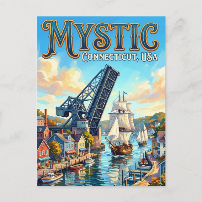 Mystic, Connecticut USA Postcard (Front)