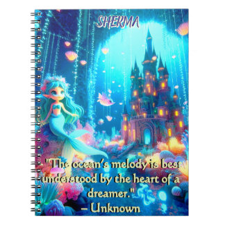 Mystic Depths – Chibi Mermaid & Glowing Garden  Notebook