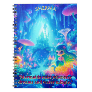  Mystic Depths – Chibi Mermaid & Glowing Garden  Notebook