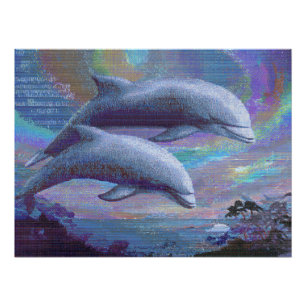 Mystic Dolphins in Dream Ocean Realm Poster