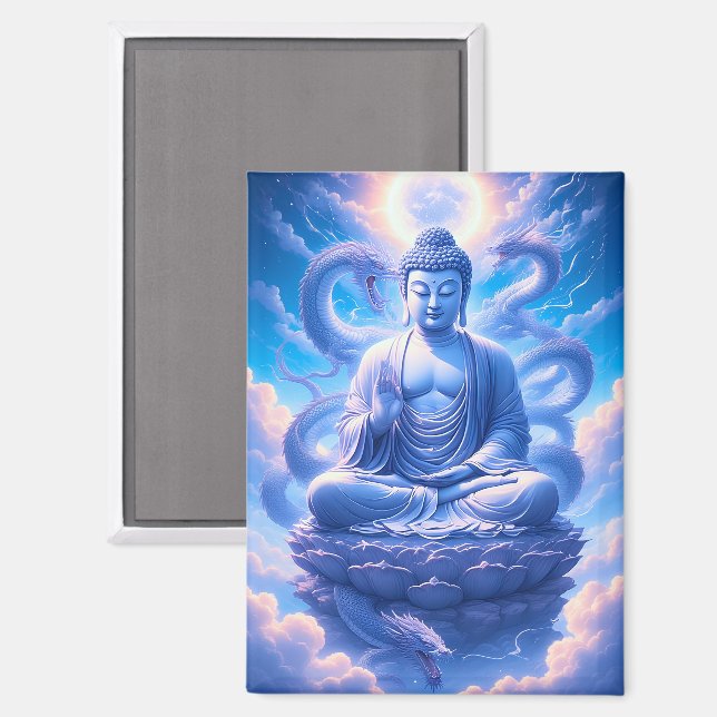 Mystic Dragon Buddha Meditation Magnet (Front/Back)