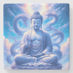 Mystic Dragon Buddha Meditation Stone Coaster