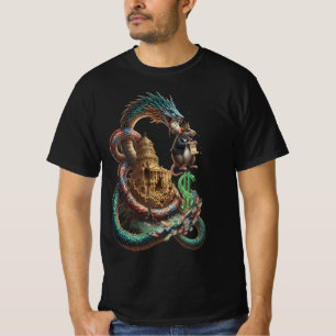 Mystic Dragon & Temple T-Shirt – Bold Fantasy Art
