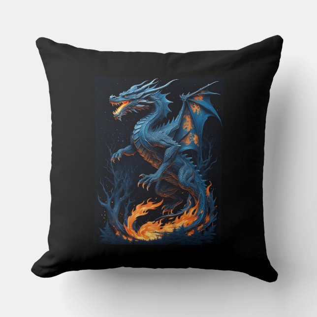 Mystic Dragon Throw Pillow (Front)