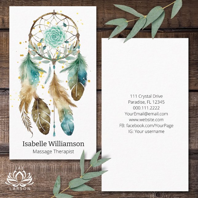 Mystic Dreamcatcher Spiritual Metaphysical Yoga Business Card (Creator Uploaded)