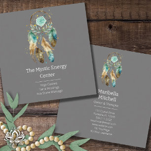 Mystic Dreamcatcher Spiritual Metaphysical Yoga Square Business Card