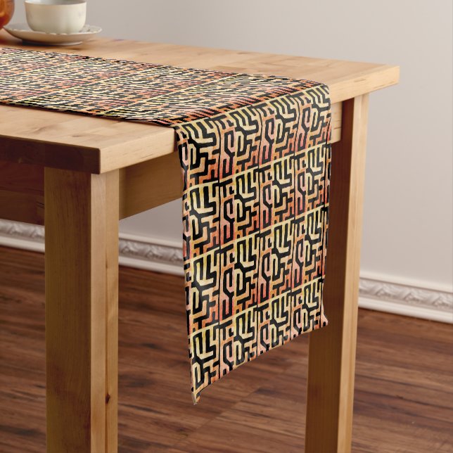 Mystic -Dyed Geometric Short Table Runner (In Situ)