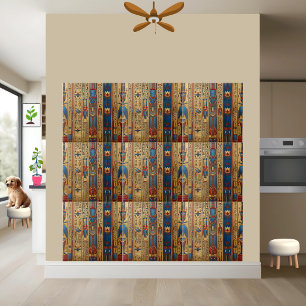 Mystic Egypt Hieroglyphs and Floral Tile Art