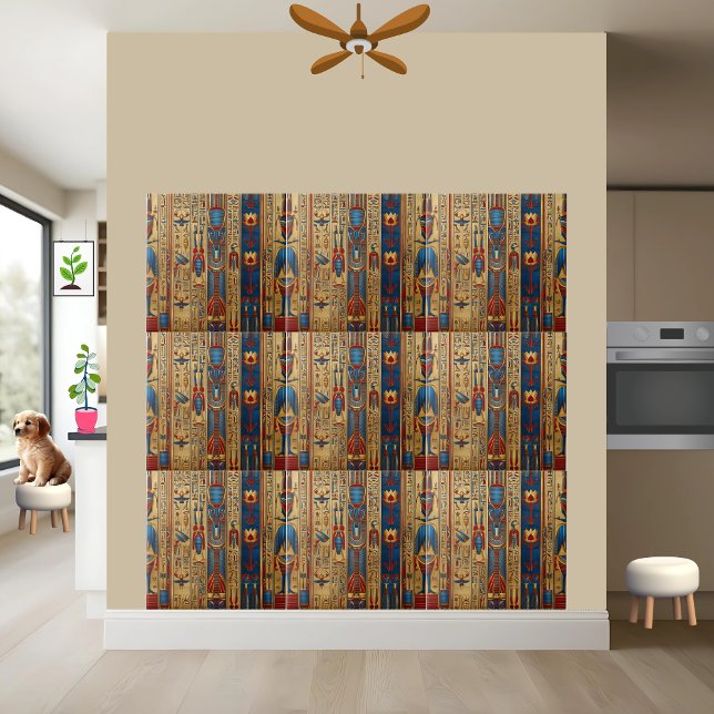 Mystic Egypt Hieroglyphs and Floral Tile Art (Creator Uploaded)
