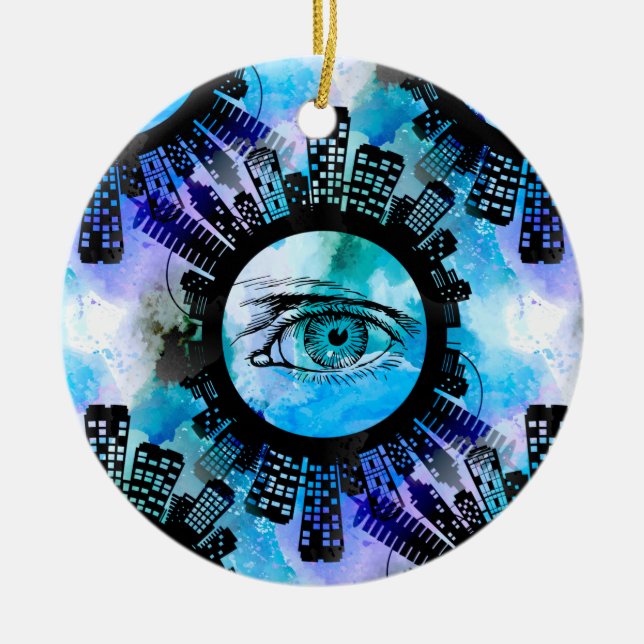 Mystic Elegance in Urban Contemporary Style Ceramic Tree Decoration (Front)