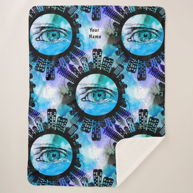 Mystic Elegance in Urban Contemporary Style Sherpa Blanket (Front)