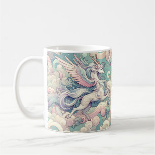 Mystic Elegance: Pastel Kirin Whispers Coffee Mug
