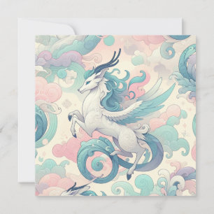 Mystic Elegance: Pastel Kirin Whispers Invitation
