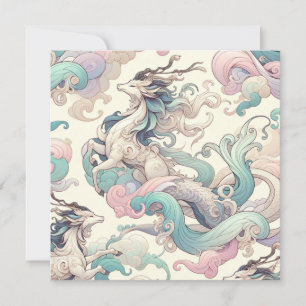 Mystic Elegance: Pastel Kirin Whispers Invitation