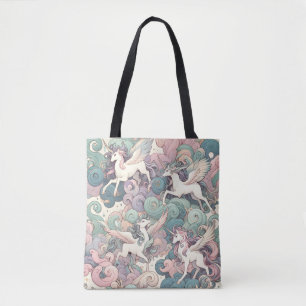 Mystic Elegance: Pastel Kirin Whispers Tote Bag