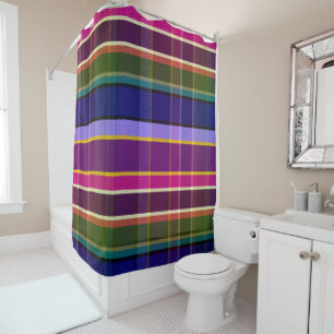 Mystic Elements Plaid MM Shower Curtain
