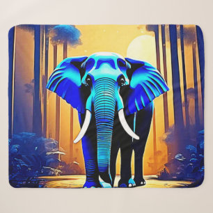 Mystic Elephant: Sunset Forest Journey Sherpa Blanket