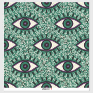 "Mystic Emerald Eyes" - Psychedelic Swirl Seamless