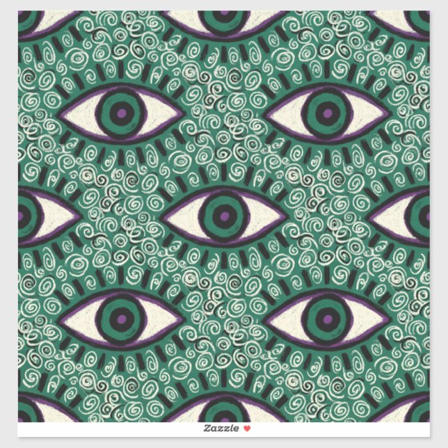 "Mystic Emerald Eyes" - Psychedelic Swirl Seamless (Sheet)