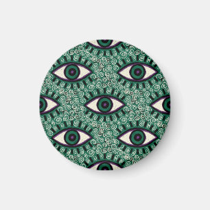 "Mystic Emerald Eyes" - Psychedelic Swirl Seamless Magnet