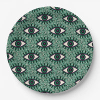 "Mystic Emerald Eyes" - Psychedelic Swirl Seamless