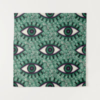 "Mystic Emerald Eyes" - Psychedelic Swirl Seamless
