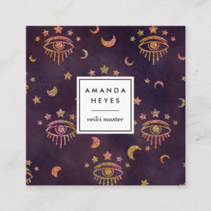 Mystic Eye Lunar Moon Reiki Spiritual Healer   Square Business Card