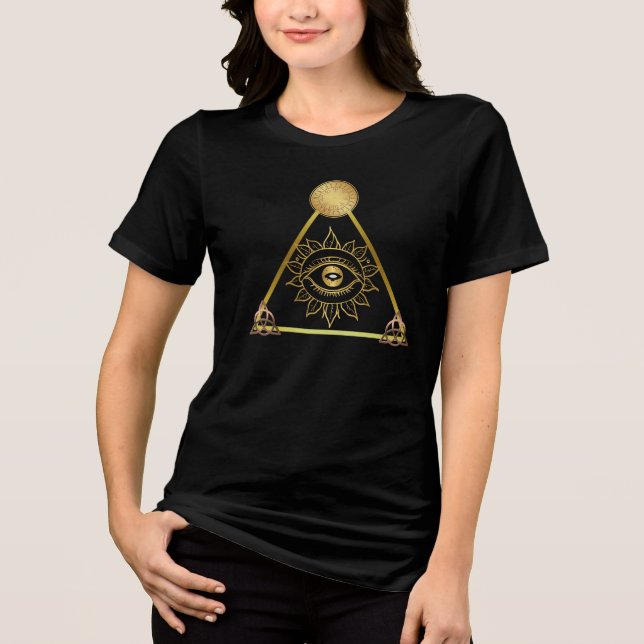 Mystic Eye of Enlightenment - Esoteric Design Tri-Blend Shirt (Front)