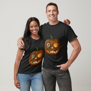 Mystic Eyeball & Skeleton Hands Jack-O-Lantern T-Shirt