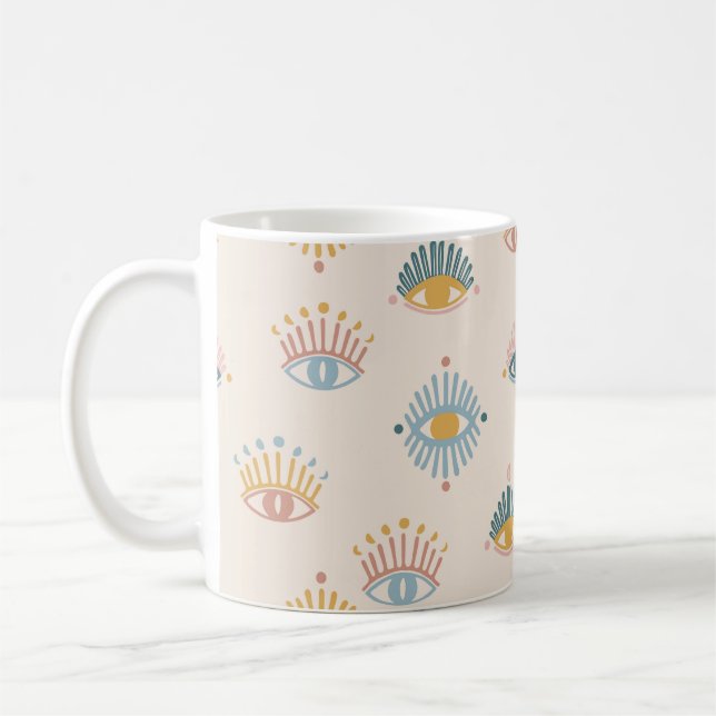 Mystic eyes seamless pattern,mystical background,m coffee mug (Left)
